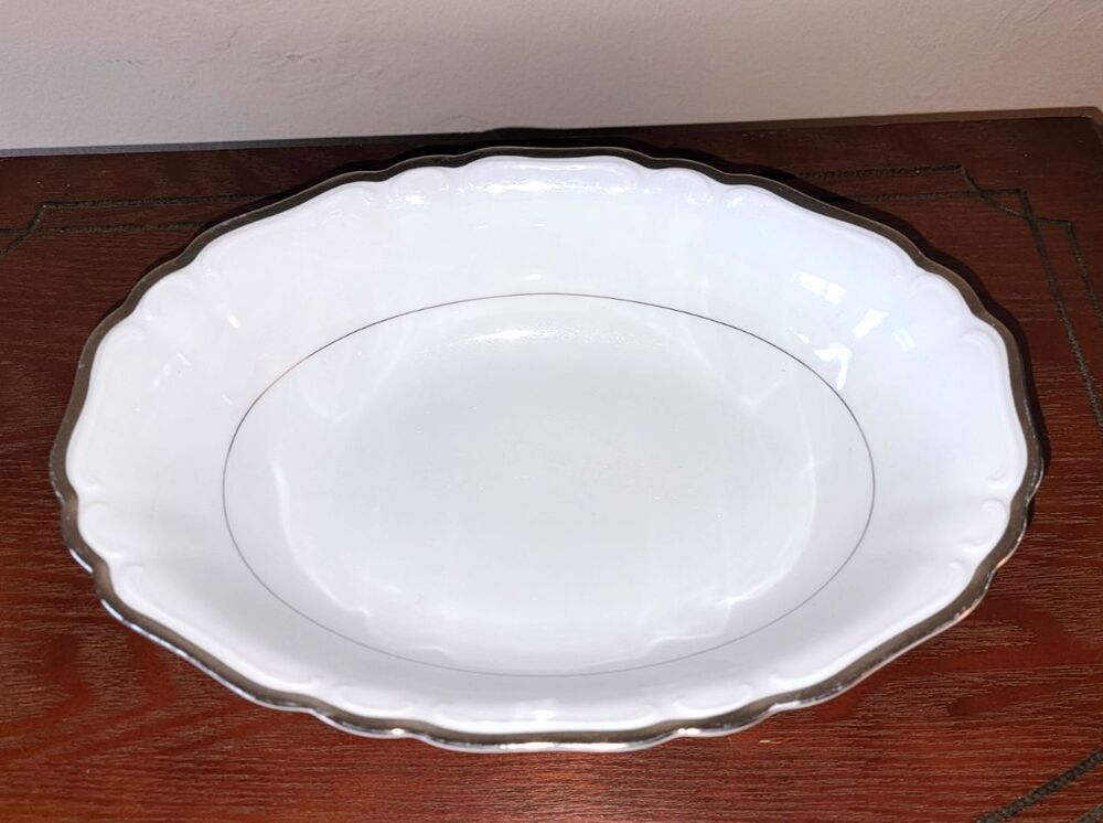 Harmony House Silver Sonata Open Vegetable Serving Bowl 3639 Fine China Japan